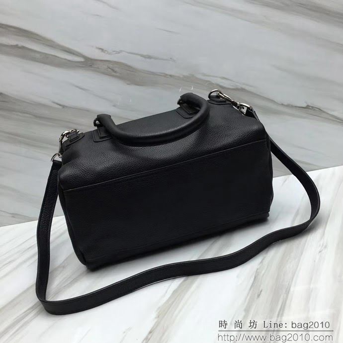 GlVENCHY紀梵希 潘多拉 黑色綿羊皮 銀色五金 100%純棉布 黑色 可手提 肩背  tsg1079